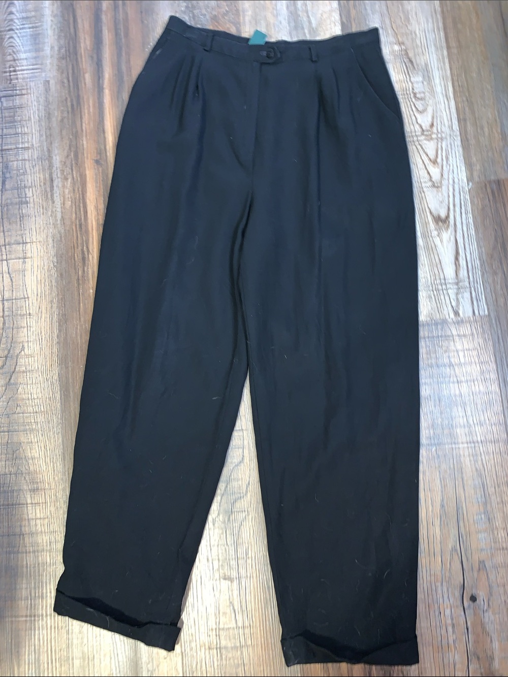 Ralph Lauren Black Pleat-Front Dress Pants